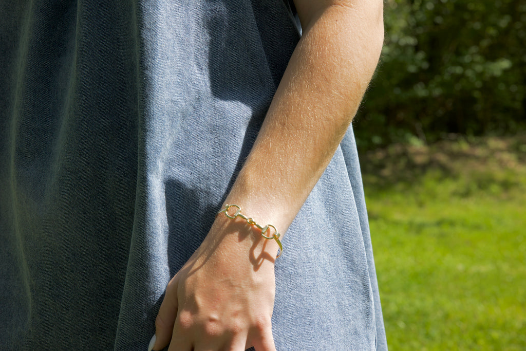Gold Snaffle Bit Bangle Bracelet
