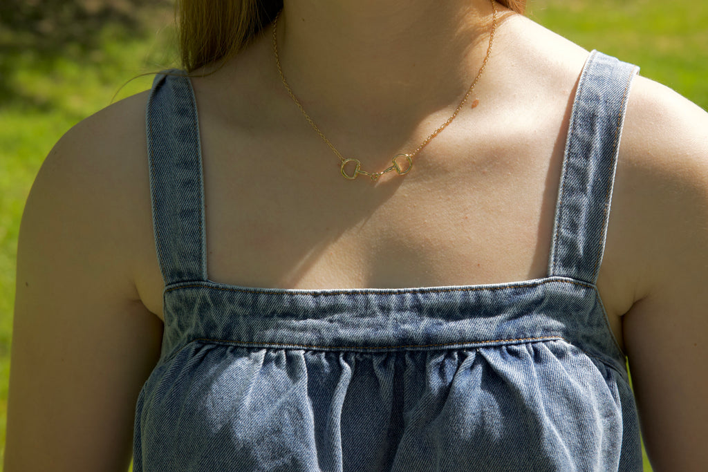 Gold Snaffle Bit Necklace