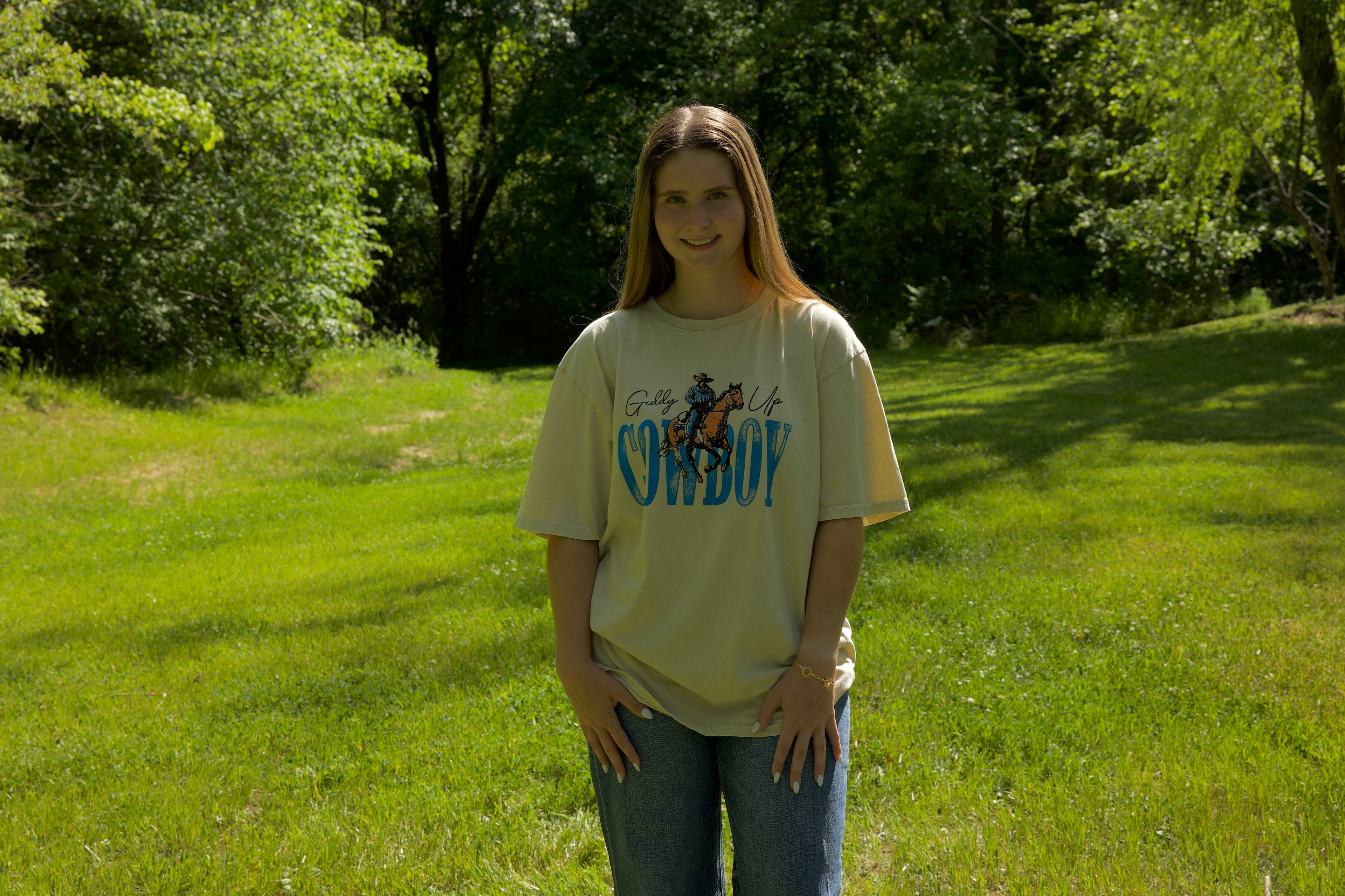 Giddy Up Cowboy Oversized Graphic Tee