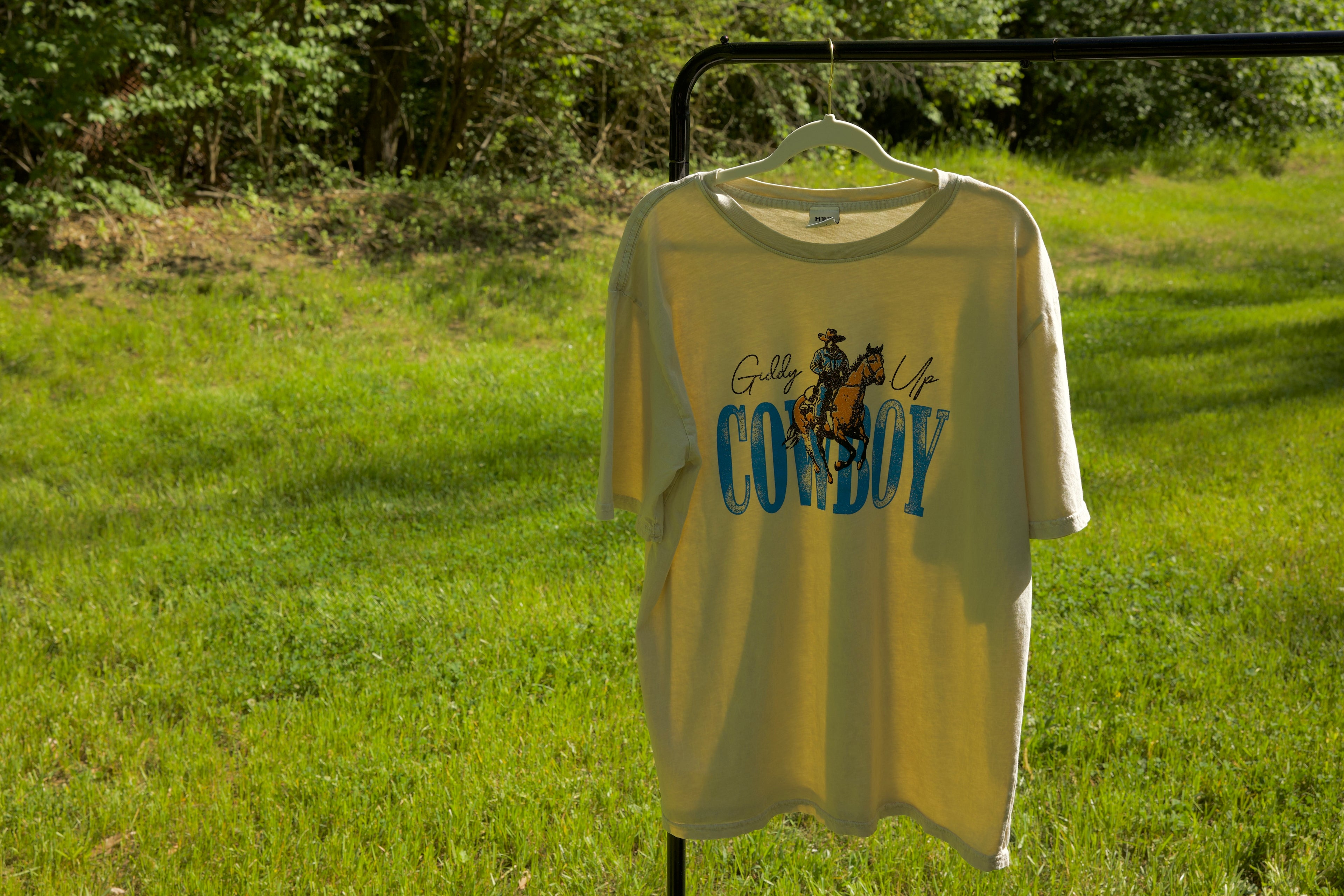 Giddy Up Cowboy Oversized Graphic Tee