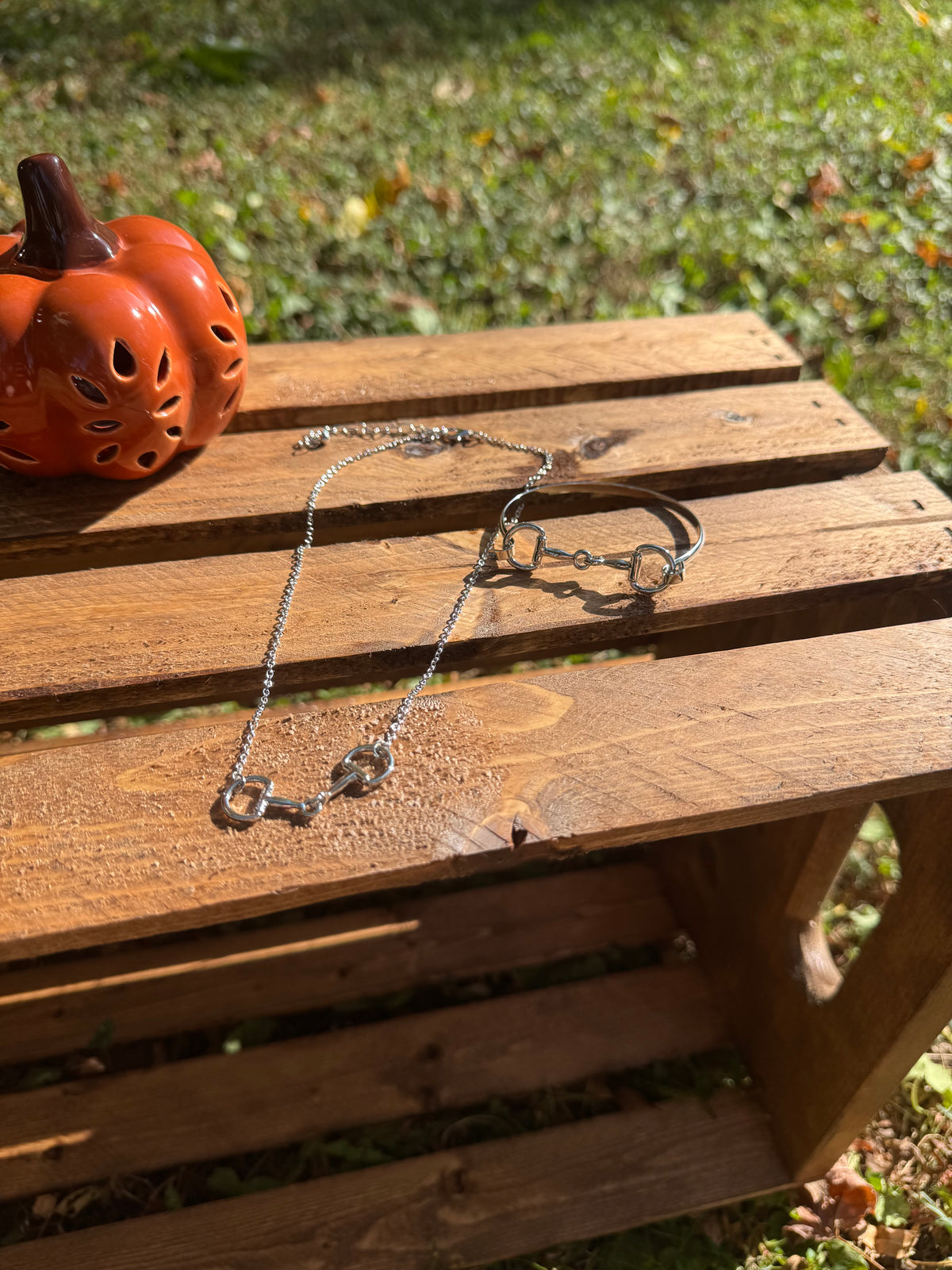 Silver Snaffle Bit Bangle Bracelet