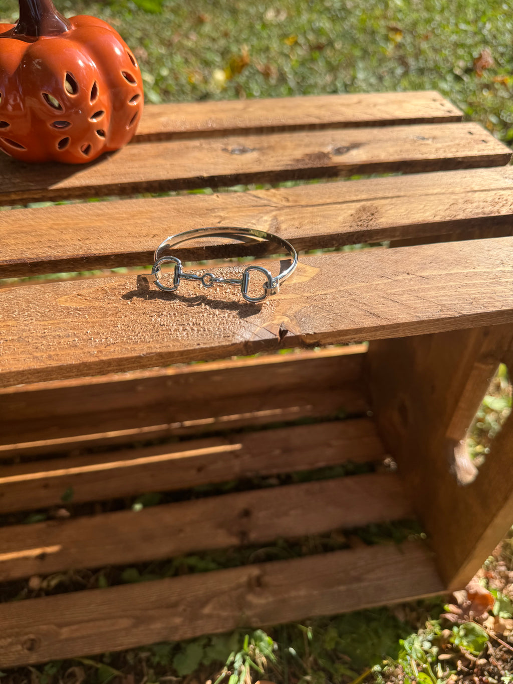 Silver Snaffle Bit Bangle Bracelet