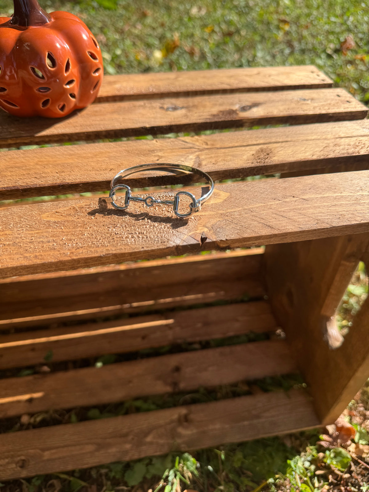 Silver Snaffle Bit Bangle Bracelet