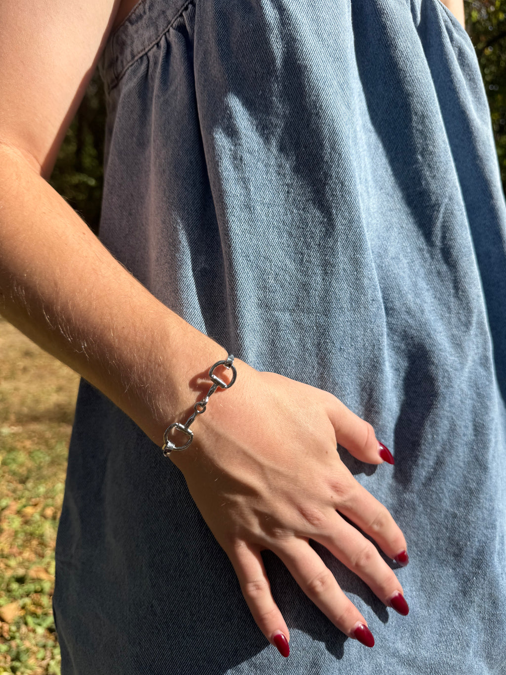 Silver Snaffle Bit Bangle Bracelet